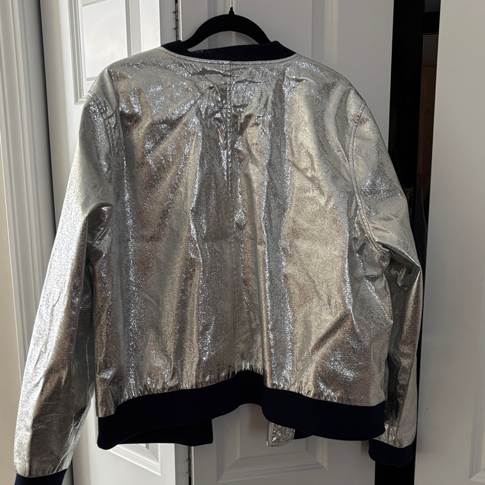 Eloquii Silver Bomber Jacket - Picture 6 of 7